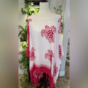 Women’s 100% Rayon Sea Turtle Print Cover-Up